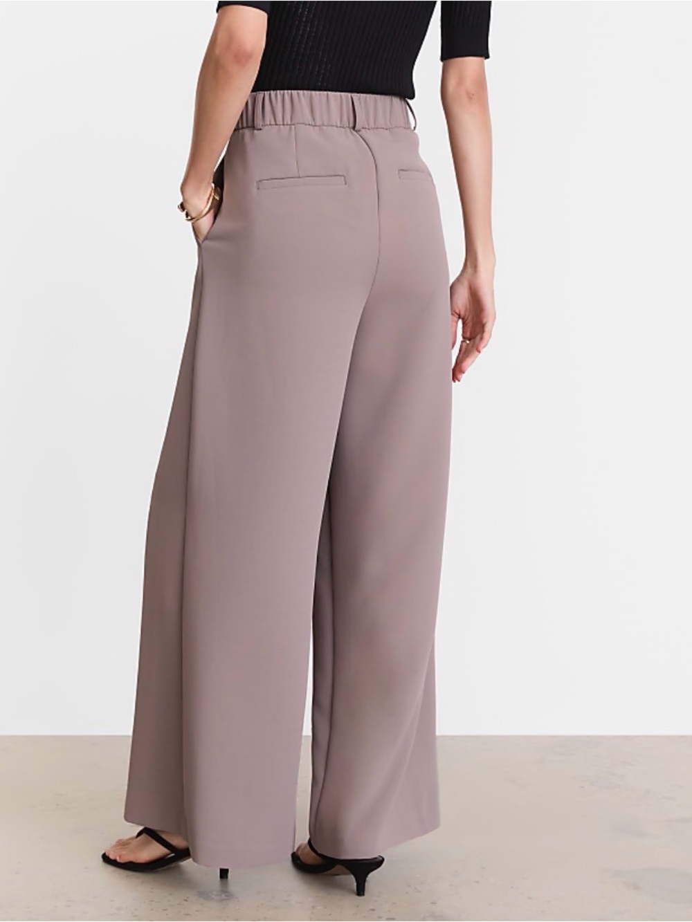 LOFT Versa Crepe Drape Palazzo Pant - Picture 2 of 9
